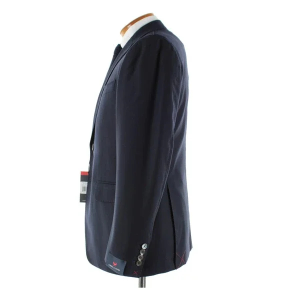 Cardinal of Canada NWT 100% Wool Sport Coat Size 40S US In Solid Navy Blue